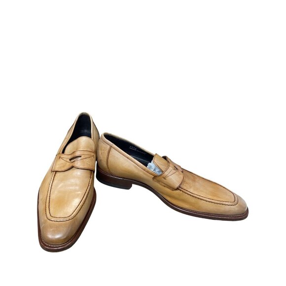Calzoleria Toscana Handcrafted Mens Italian Leather Tan Loafers Sz 11 SKU 9479 - Picture 1 of 16